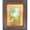 Quadro Olio su Tavola Raffigurante Paesaggio Cornice in Legno Firmato L.C.  - AUC3219