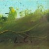 Quadro Olio su Tavola Raffigurante Paesaggio Cornice in Legno Firmato L.C.  - AUC3224 - immagine 3