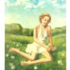 Dipinto Olio su Tela Donna sul Prato Fiorito Gabriele Colombini - AUC3398