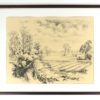 Quadro Tecnica Carboncino Parco dell'Olona Ciccarelli Pasqualina Cornice Legno - AUC3399