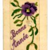 Cartolina Augurale Ricamata a Mano Primi 900 CPA Fantasie - CRT63