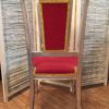 Sedia Seduta in Stoffa Rossa Struttura in Legno Decorato Argentato - AUR166 - immagine 2