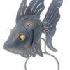 Portacandela Pesce in Lamiera Lavorata a Mano + Base - AUC3728 - immagine 2
