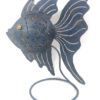 Portacandela Pesce in Lamiera Lavorata a Mano + Base - AUC3728
