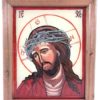 Quadro con Dipinto su Vetro Religioso Cornice in Legno - AUC2629