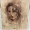 Quadro Carboncino Raffigurante Volto di Donna Firmato - AUC3066 - immagine 2