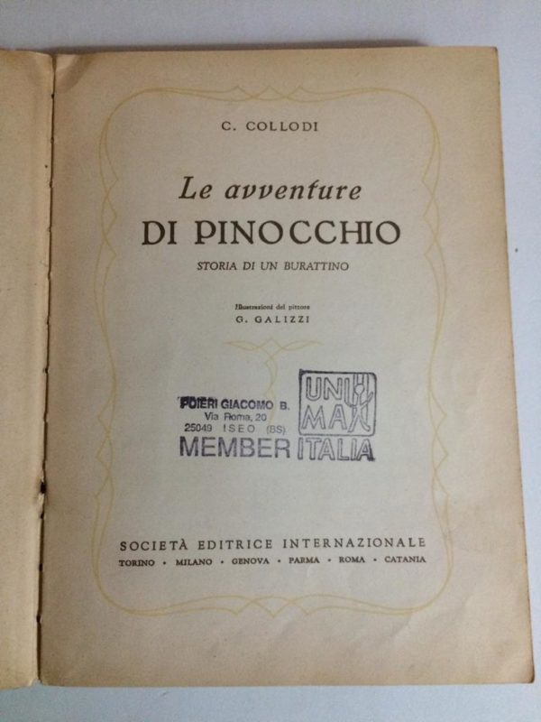 Le Avventure Di Pinocchio C.Collodi SEI Società Editrice Internazionale 1954 - PNC216 - immagine 3