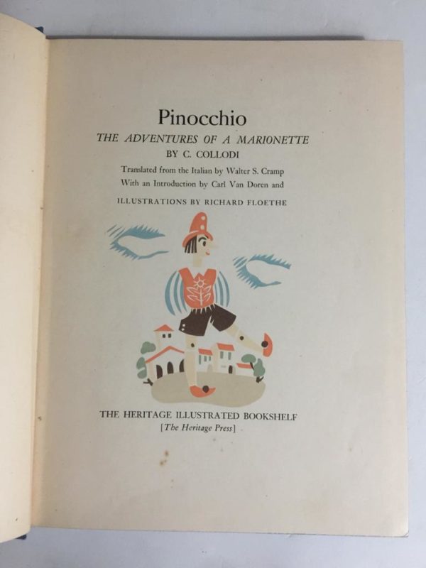 PINOCCHIO Illustrated by Richard Floethe THE HERITAGE ILLUSTRATED BOOKSHELF - PNC263 - immagine 3