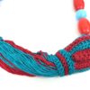 Collana con Pietre in Vetro Rossa e Azzurra 30 cm - ANC940 - immagine 3