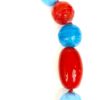 Collana con Pietre in Vetro Rossa e Azzurra 30 cm - ANC940 - immagine 2