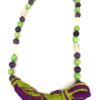 Collana con Pietre in Vetro Verde e Viola 50cm - ANC944