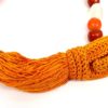 Collana con Pietre in Vetro Arancione 30cm - ANC945 - immagine 3