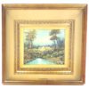 Quadro Olio su Tavola Manente Paesaggio Cornice in Legno - AUC3833