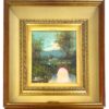 Quadro Olio su Tavola Manente Paesaggio Cornice in Legno - AUC3835
