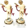 Statuette Angeli con Mandolino Base in Marmo 2 PZ Made in Italy - AUC4557 - immagine 3