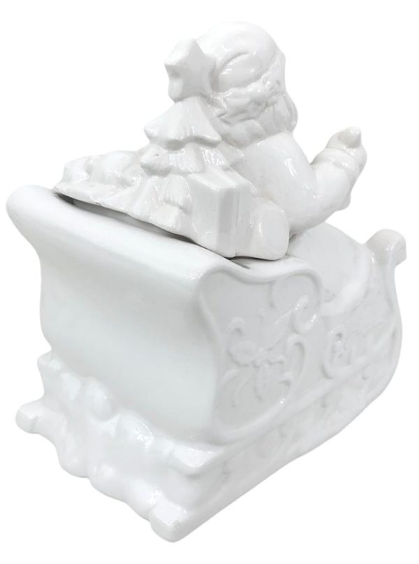 Biscottiera Slitta Babbo Natale in Ceramica - AUC5022 - immagine 4