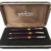 Trittico Penne Sheaffer Bordeaux Rifiniture Oro Anni 70 - ANC1373