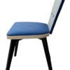 Sedia Anni 70 in Tessuto Struttura in Legno Bianca e Blu  - AUR1041 - immagine 2