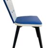 Sedia Anni 70 in Tessuto Struttura in Legno Bianca e Blu  - AUR1041 - immagine 3