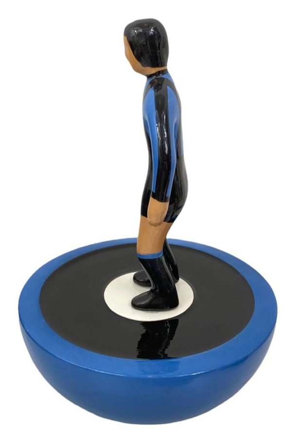 Scultura Subbuteo Gigante Inter Firmato Stefano Puzzo in Ceramica 30cm - ANC1491 - immagine 3