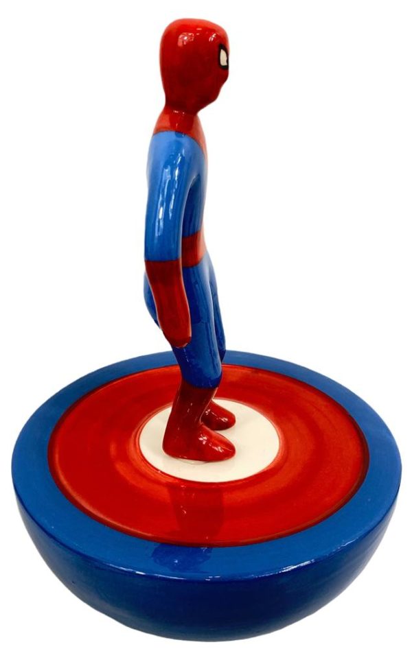 Scultura Subbuteo Gigante Spiderman Firmato Stefano Puzzo in Ceramica 30cm - ANC1484 - immagine 2