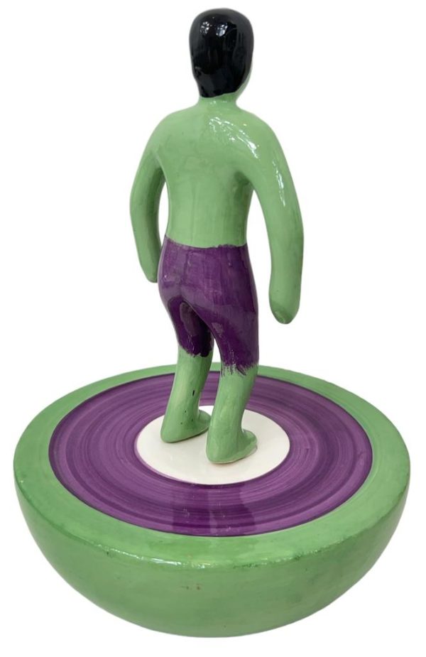 Scultura Subbuteo Gigante Hulk Firmato Stefano Puzzo in Ceramica 30cm - ANC1682 - immagine 3