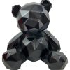 Statua Scultura Orsetto in Resina Nero 30cm - AUR1005