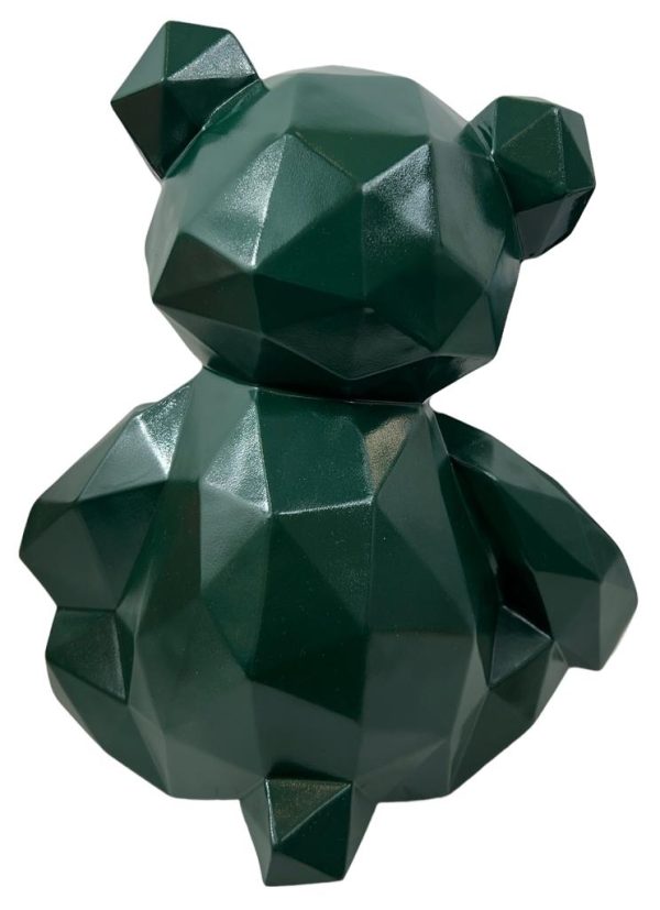 Statua Scultura Orsetto in Resina Verde 30cm - AUR1006 - immagine 4