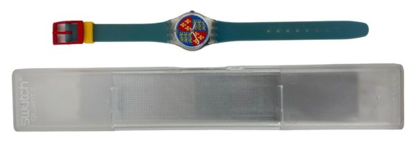 Orologio da Polso Swatch Gents and Ladies Lionheart LK104 1986 + Custodia - ANC2063