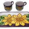 Set Caffè Tazzine 2 Pz + Vassoio in Ceramica Vietri Dipinte a Mano  - AUC6627