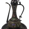 Caraffa Orientale Decorata in Rame + 2 Piattini - AUC6853 - immagine 3