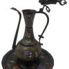 Caraffa Orientale Decorata in Rame + 2 Piattini - AUC6853 - immagine 4