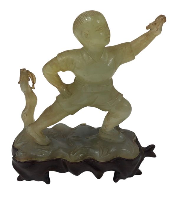 Statua Scultura Bambino in Giada - AUC6785