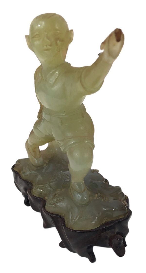 Statua Scultura Bambino in Giada - AUC6785 - immagine 2