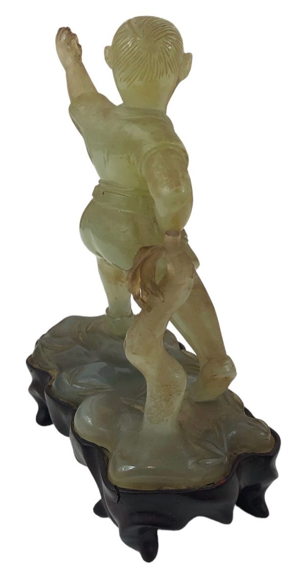 Statua Scultura Bambino in Giada - AUC6785 - immagine 3