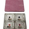 Posaceneri in Vetro Raffiguranti Semi Carte da Gioco 4PZ + Scatola - AUC6911