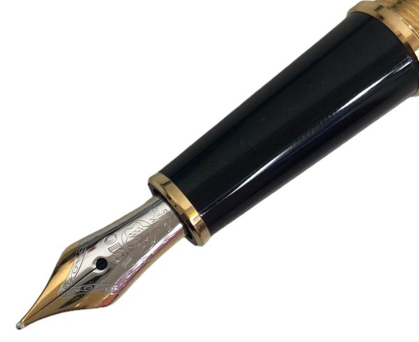 Penna Stilografica Montblanc Nera Rifiniture Oro Pennino F + Scatola  - ANC3236 - immagine 4