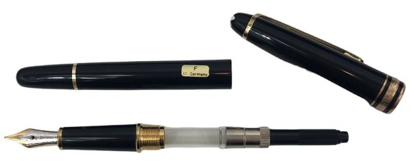 Penna Stilografica Montblanc Nera Rifiniture Oro Pennino F + Scatola  - ANC3236 - immagine 3