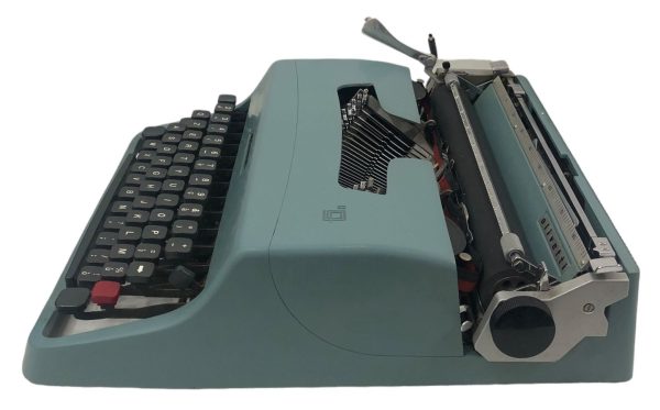 Macchina da Scrivere Olivetti Lettera 32 Azzurra + Custodia - AUC7683 - immagine 3