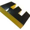 Lettera E Vintage in Plexiglass Nera e Gialla - AUR1224 - immagine 2