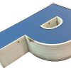 Lettera P Vintage in Plexiglass e Alluminio Blu e Bianca - AUR1231 - immagine 2