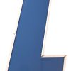 Lettera L Vintage in Plexiglass e Alluminio Blu e Bianca - AUR1234