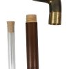 Bastone da Passeggio a Sistema con Boccetta in Legno e Ottone - AUC7717 - immagine 3