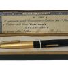 Penna Stilografica Waterman Nera Cappuccio Dorato Carica a Leva + Custodia - AUC7834