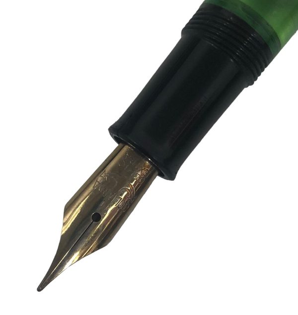 Penna Stilografica Pelikan 120 Verde Capuccio Nero Rifiniture Oro - AUC7845 - immagine 3