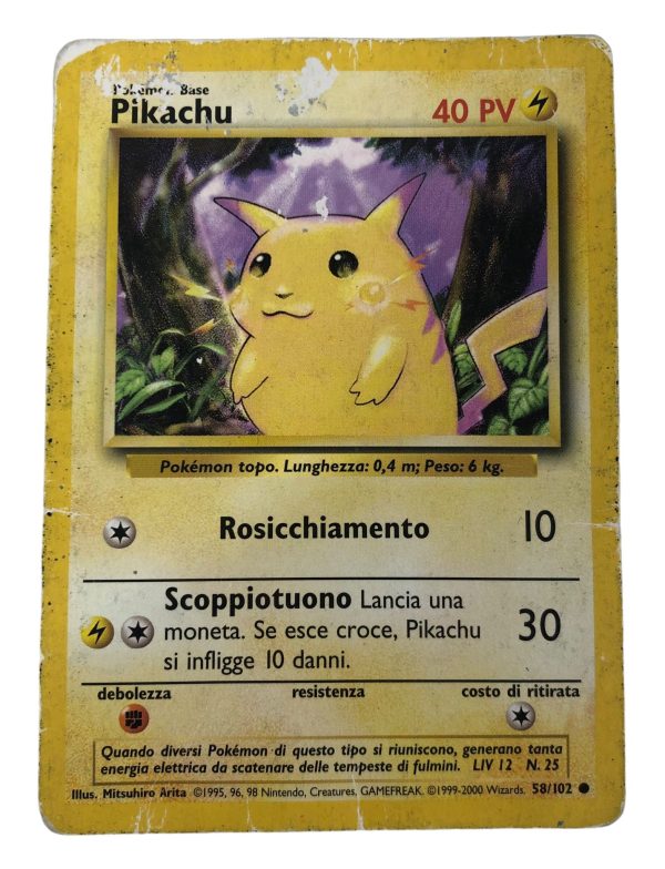 Carta Pokemon Pikachu 058/102 Comune Unlimited (IT)  - AUC7868