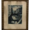 Illustrazione a Penna Copertura Del Naviglio 1931 Firmata con Cornice in Legno - AUC7954