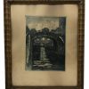Illustrazione a Penna Copertura Del Naviglio 1931 Firmata con Cornice in Legno - AUC7956
