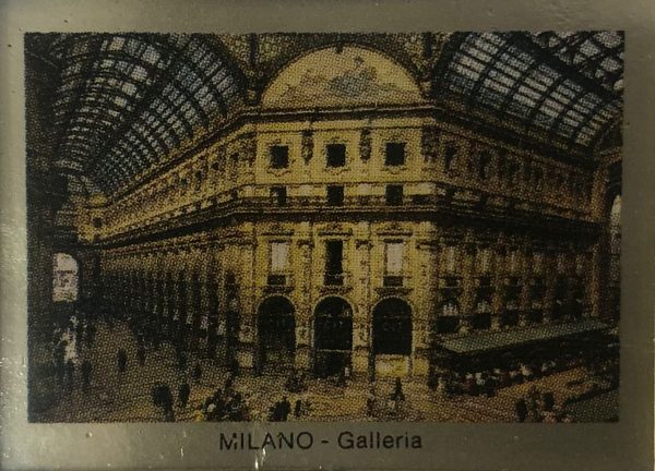 Serigrafia su Foglia Oro Galleria Vittorio Emanuele con Cornice in Legno Natural - AUC8058 - immagine 2