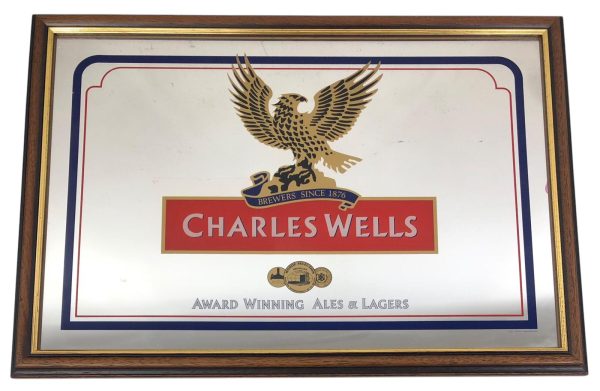 Specchio Pubblicitario Charles Wells Cornice in Legno  - AUC8068